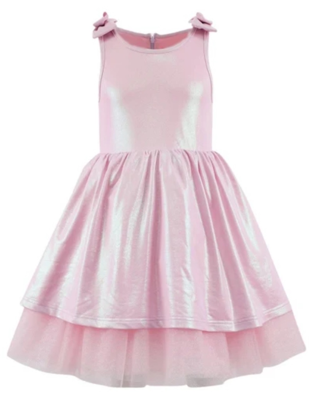 Lola + The Boys Pink Shimmery Layered Tulle Party Dress